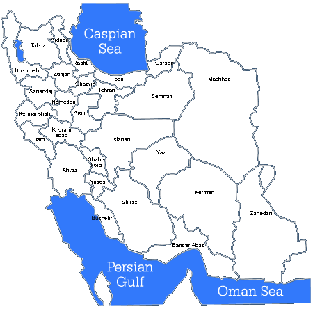 Iran hotel map